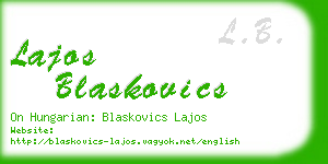 lajos blaskovics business card